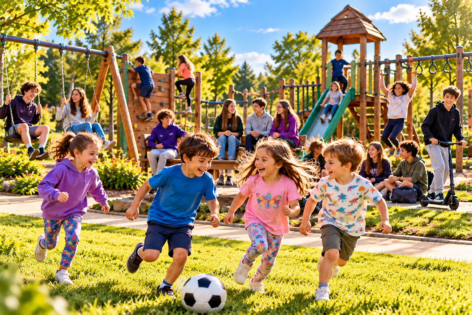 Children enjoying an inclusive outdoor activity
